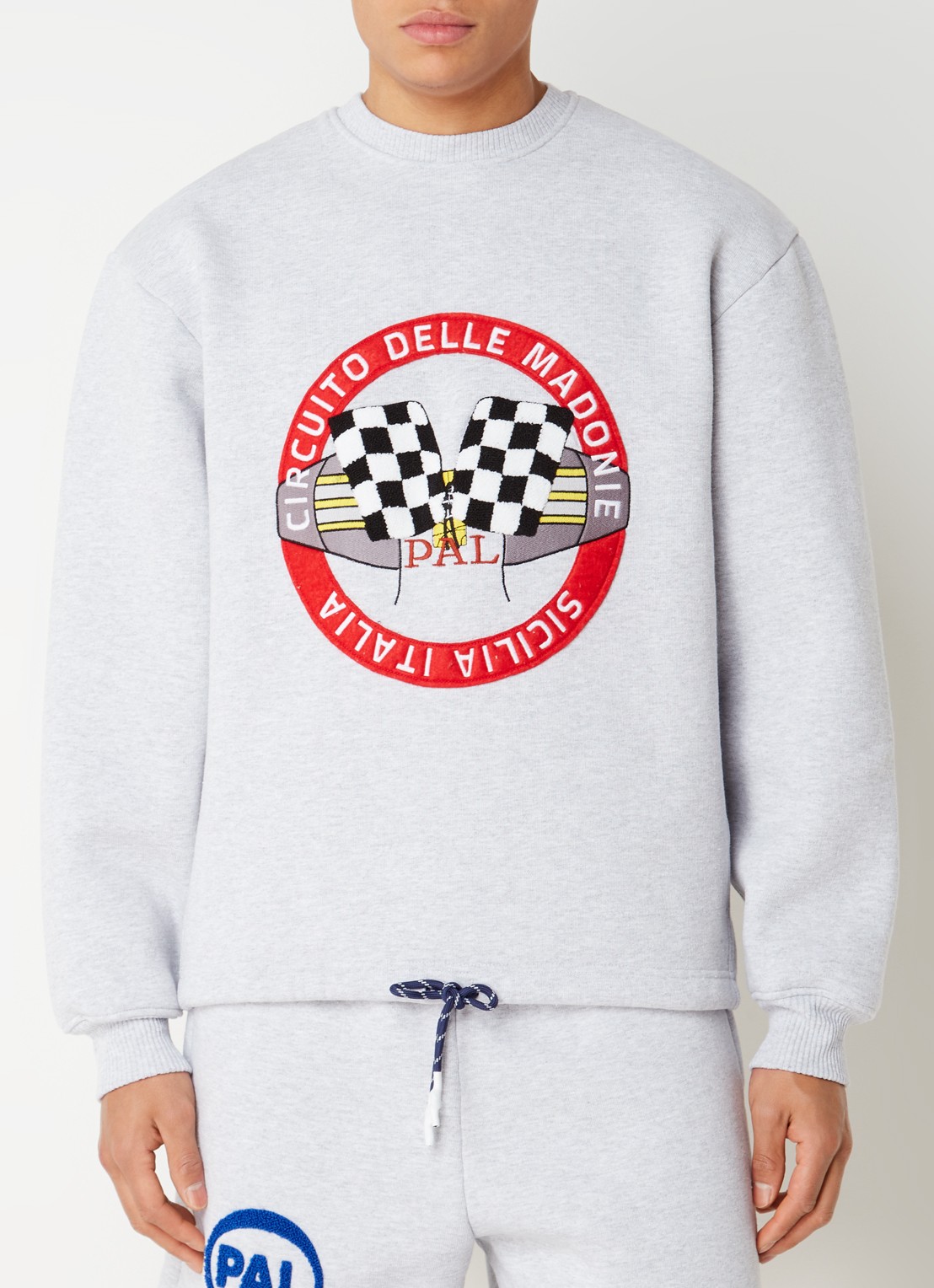 PAL Sporting Goods Circuito Delle Madonie sweater met logoborduring - detail 4 lichtgrijs