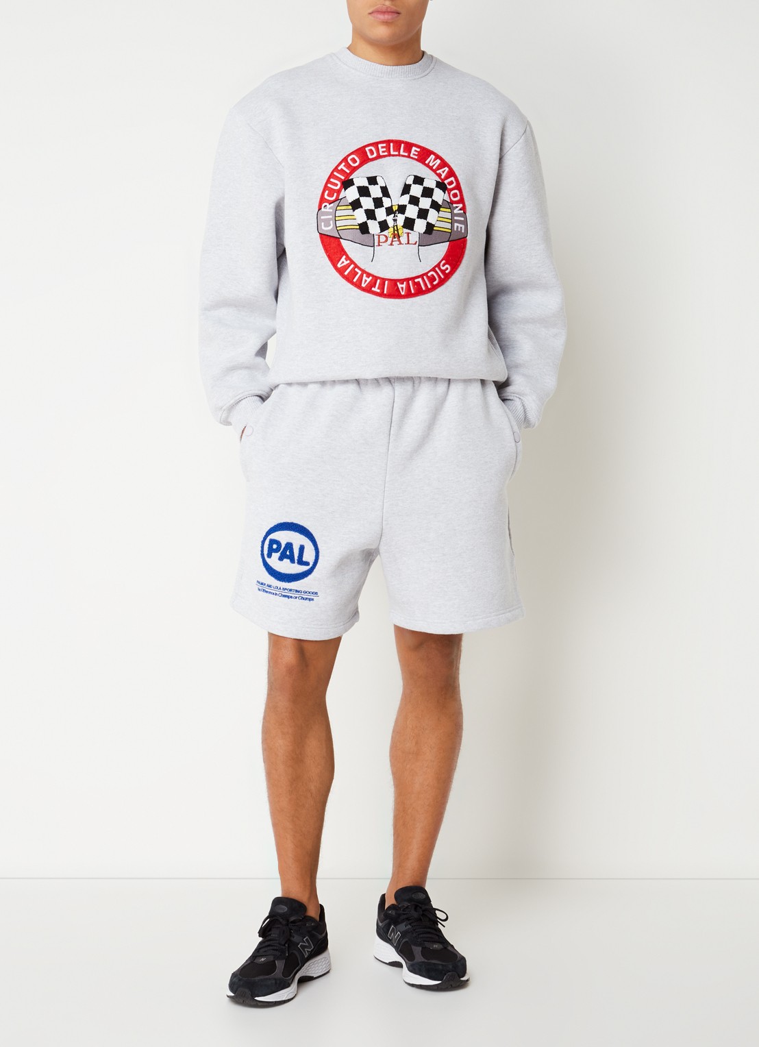 PAL Sporting Goods Circuito Delle Madonie sweater met logoborduring - voorkant 2 lichtgrijs