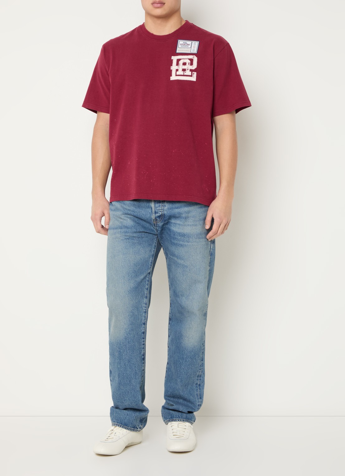 PAL Sporting Goods Dasha T-shirt met logo- en backprint - voorkant 4 donkerrood