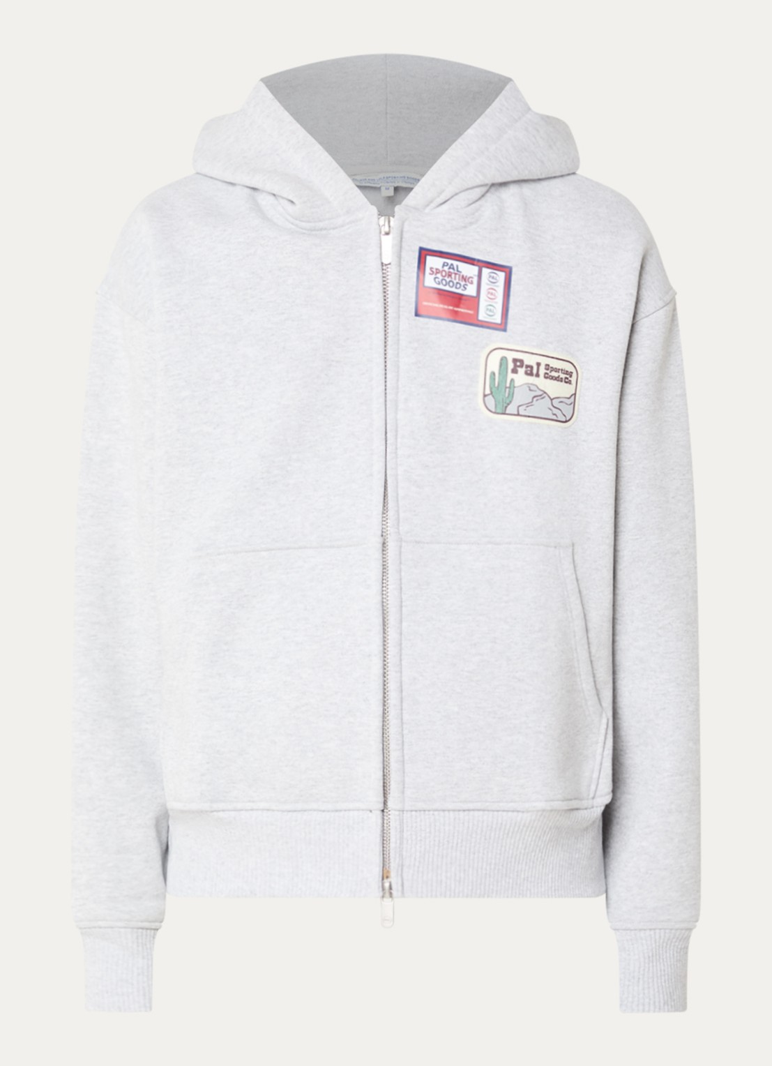 PAL Sporting Goods Ernest sweatvest met front- en backprint - voorkant 4 grijs