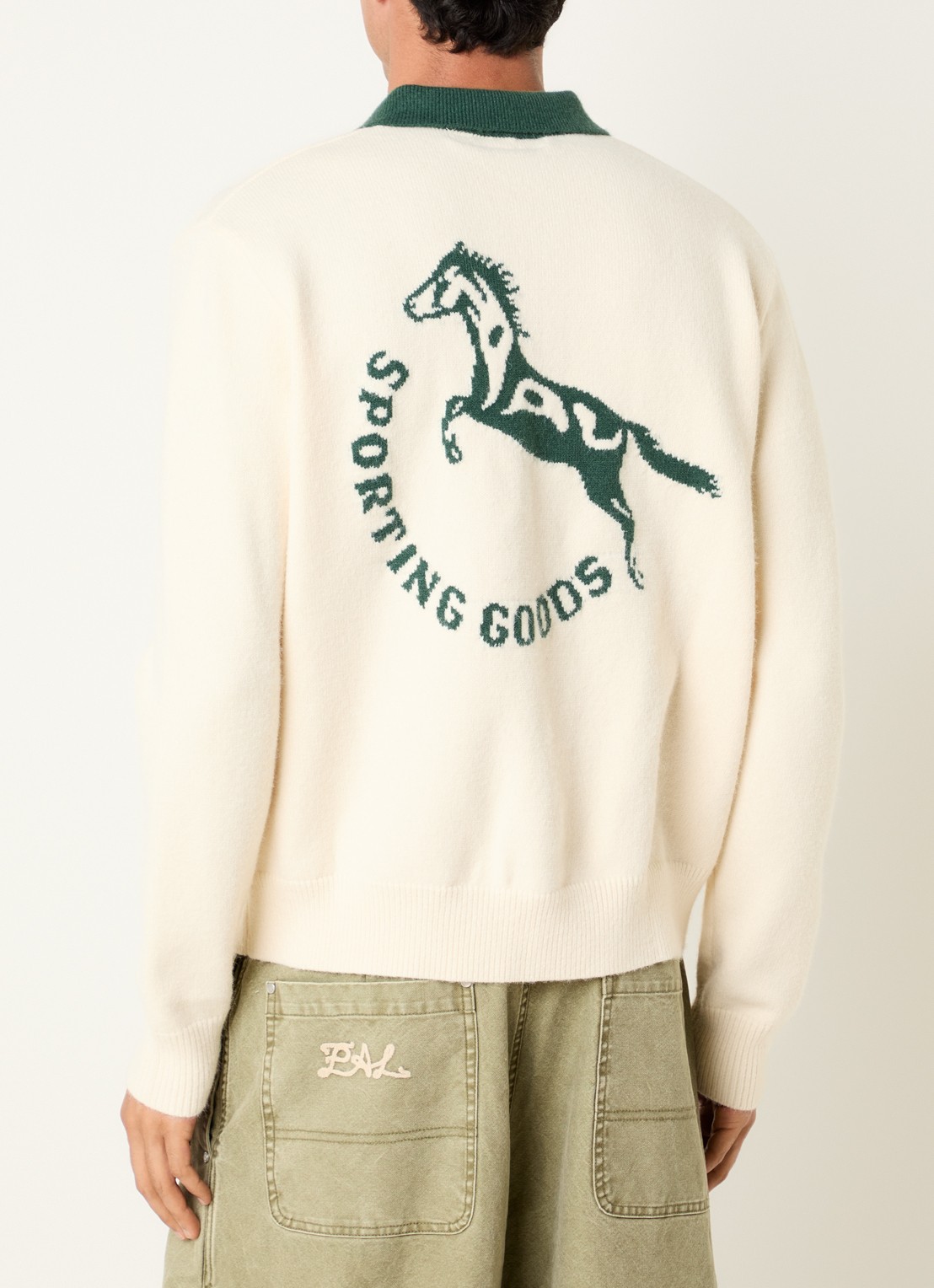 PAL Sporting Goods Gallop fijngebreide trui met polokraag en ingebreid patroon - detail 4 creme