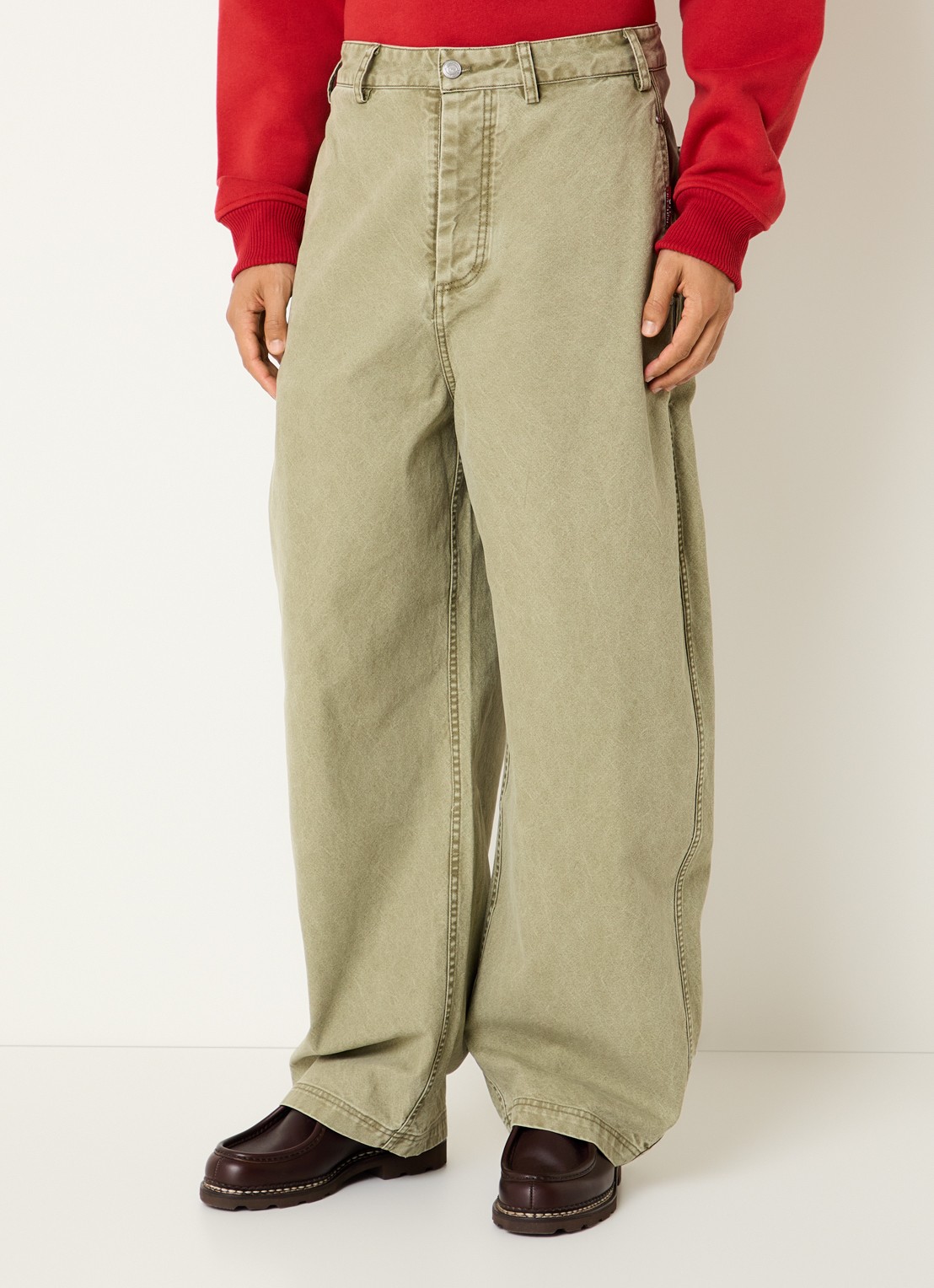 PAL Sporting Goods Gallop loose fit jeans met verwassen afwerking - detail 3 lindegroen