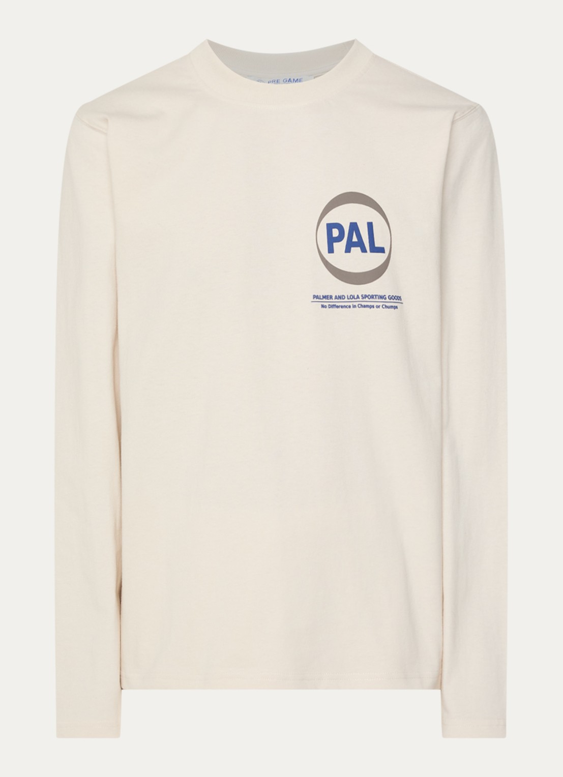 PAL Sporting Goods Longsleeve met logo- en backprint - voorkant 3 beige