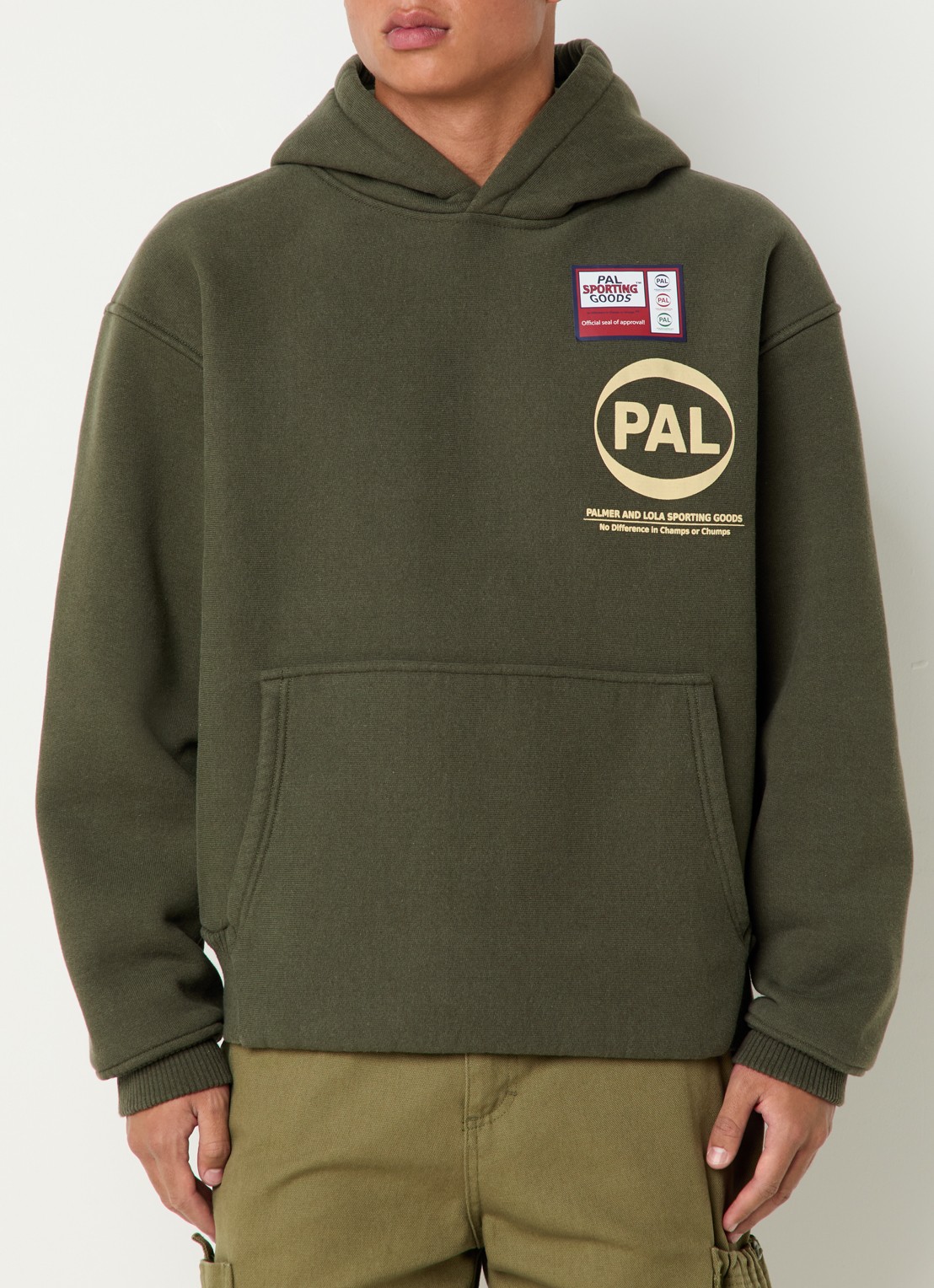 PAL Sporting Goods Pre Game hoodie met logo- en backprint - achterkant 5 bronsgroen