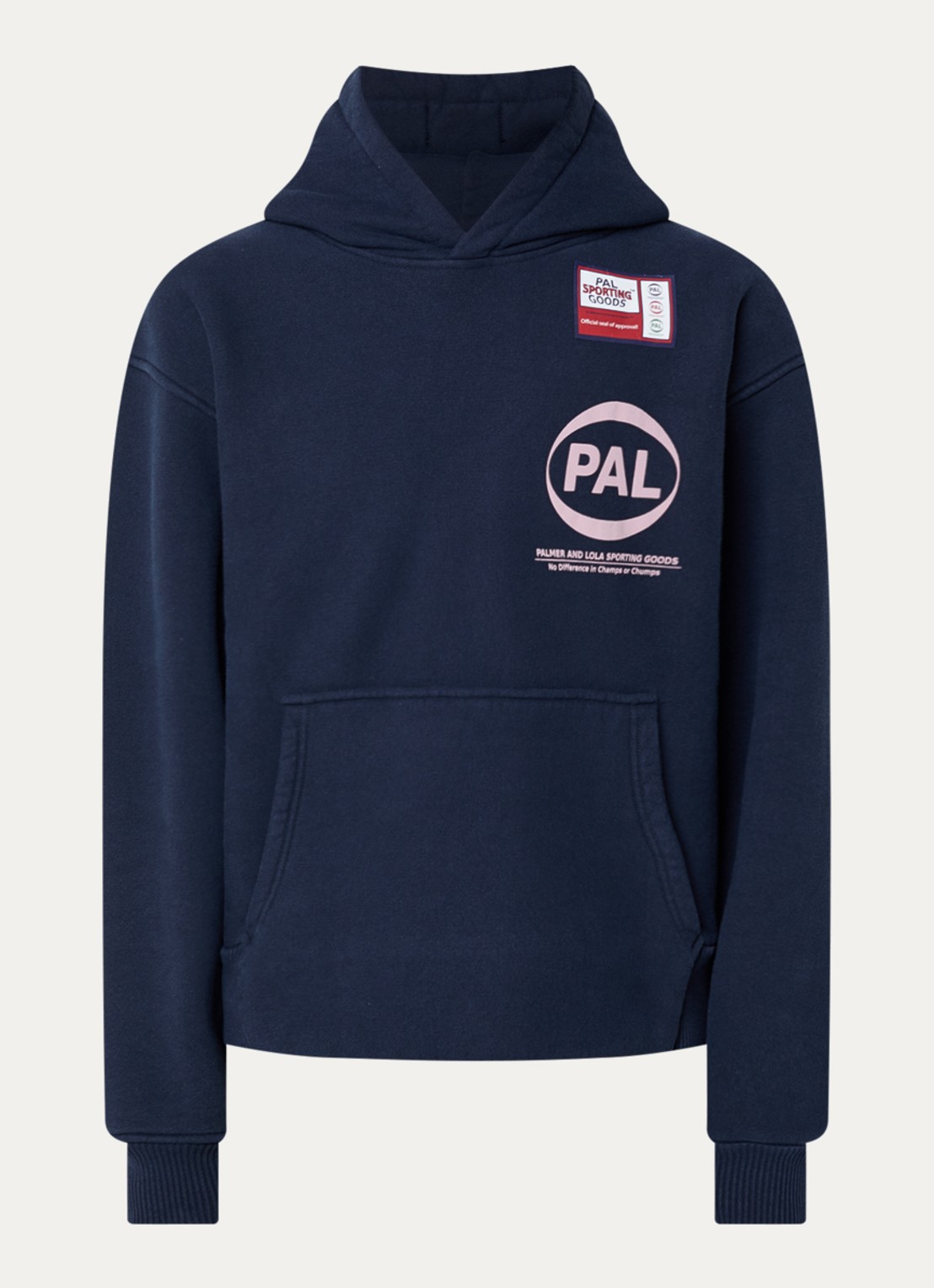 PAL Sporting Goods Pre Game hoodie met logo- en backprint - voorkant 2 donkerblauw