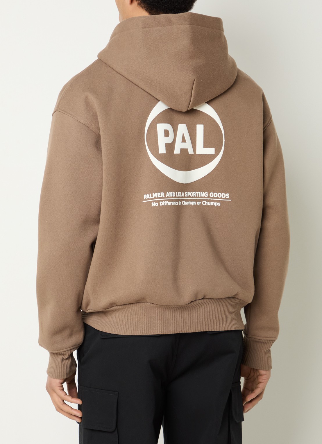 PAL Sporting Goods Pre game sweatvest met capuchon en logo - detail 2 donkerbeige