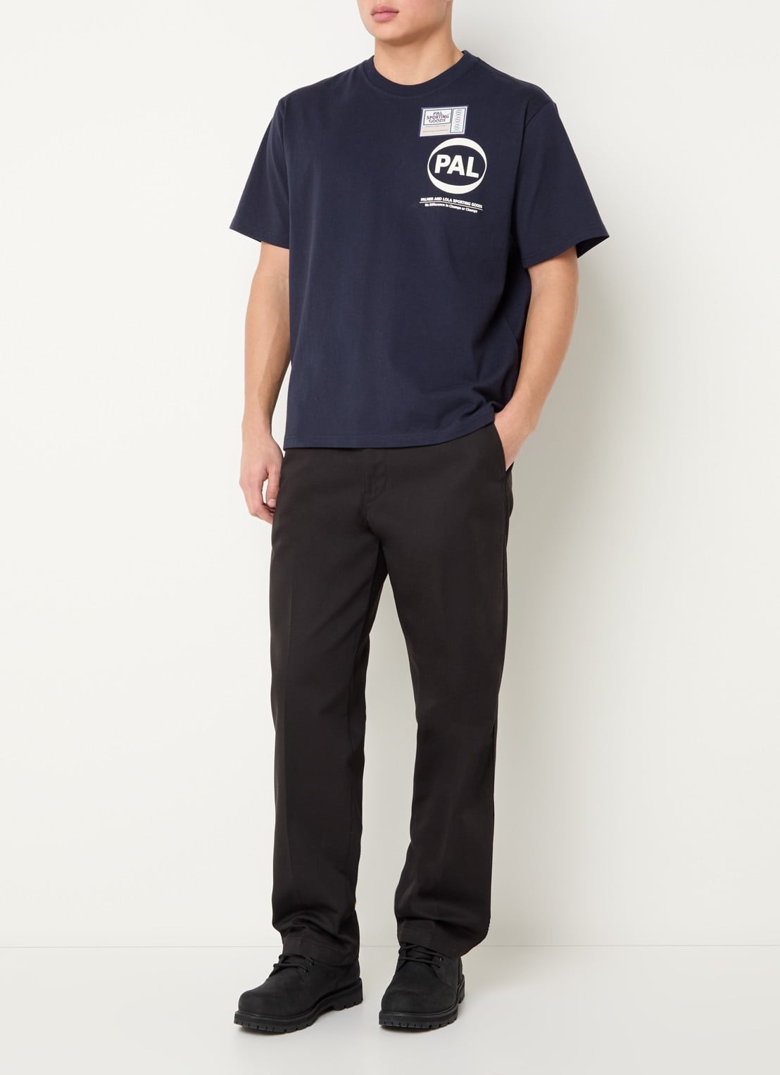 PAL Sporting Goods Pre Game T-shirt met logo- en backprint - voorkant 2 donkerblauw