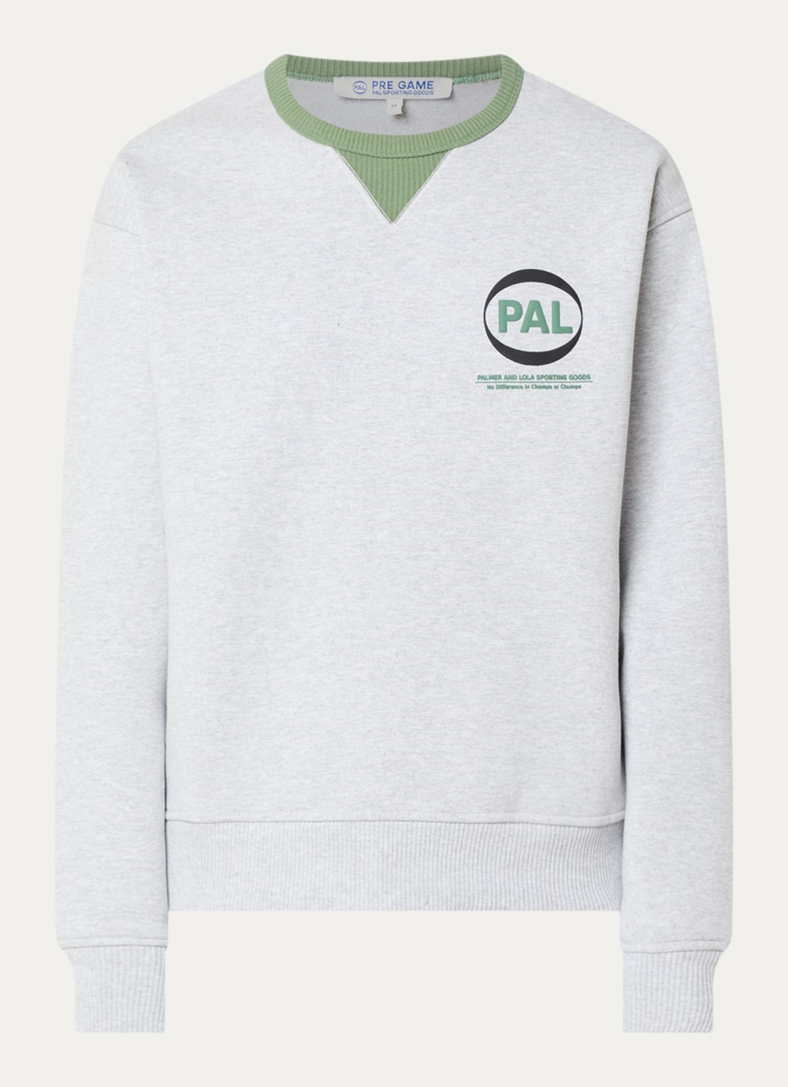 PAL Sporting Goods Sweater met logo - voorkant grijsmele