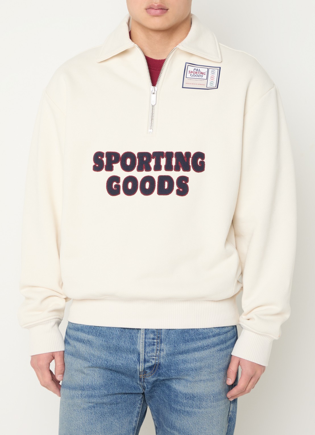 PAL Sporting Goods Swing For The Fences sweater met logoborduring - achterkant gebroken wit