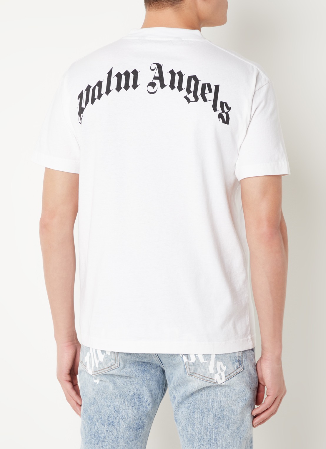 Palm Angels Bear T-shirt met front-en backprint - achterkant wit
