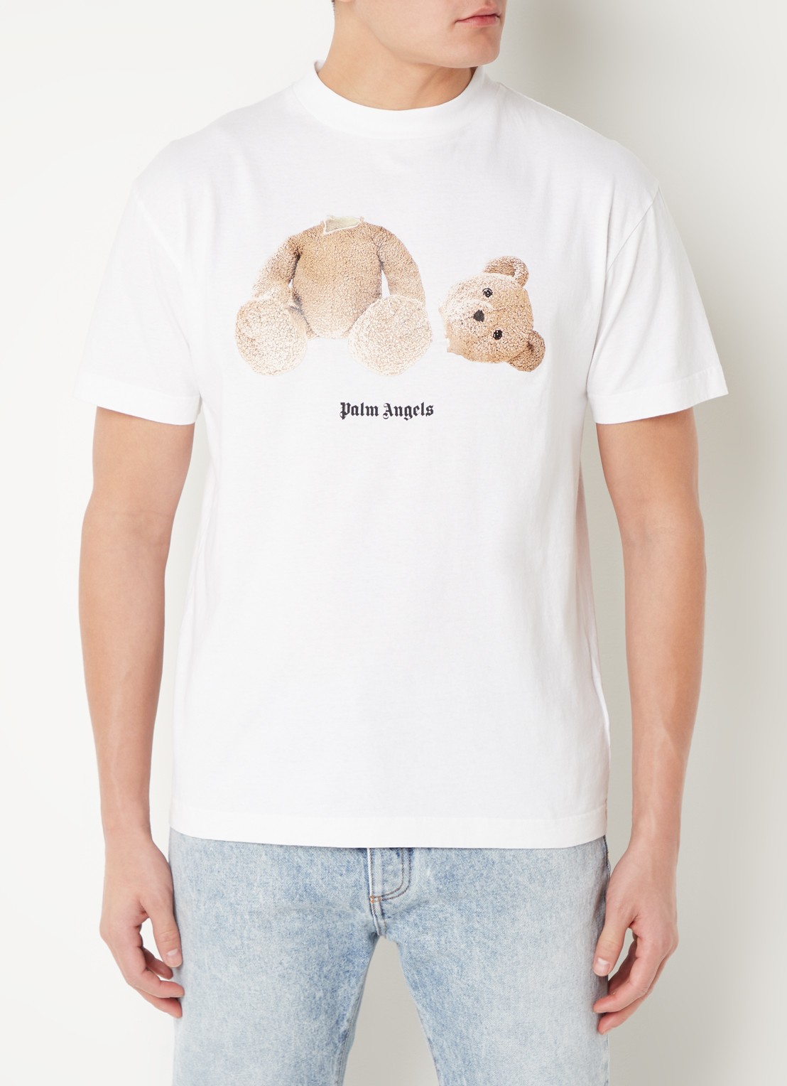 Palm Angels Bear T-shirt met front-en backprint - detail 4 wit