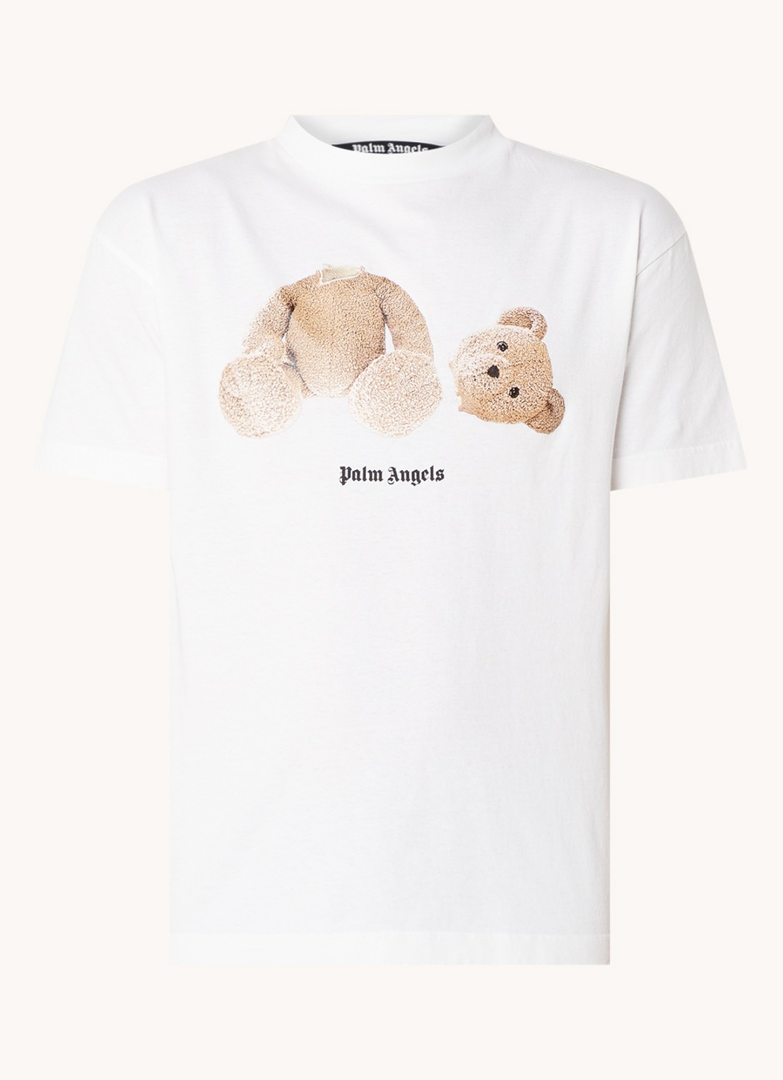 Palm Angels Bear T-shirt met front-en backprint - voorkant 2 wit