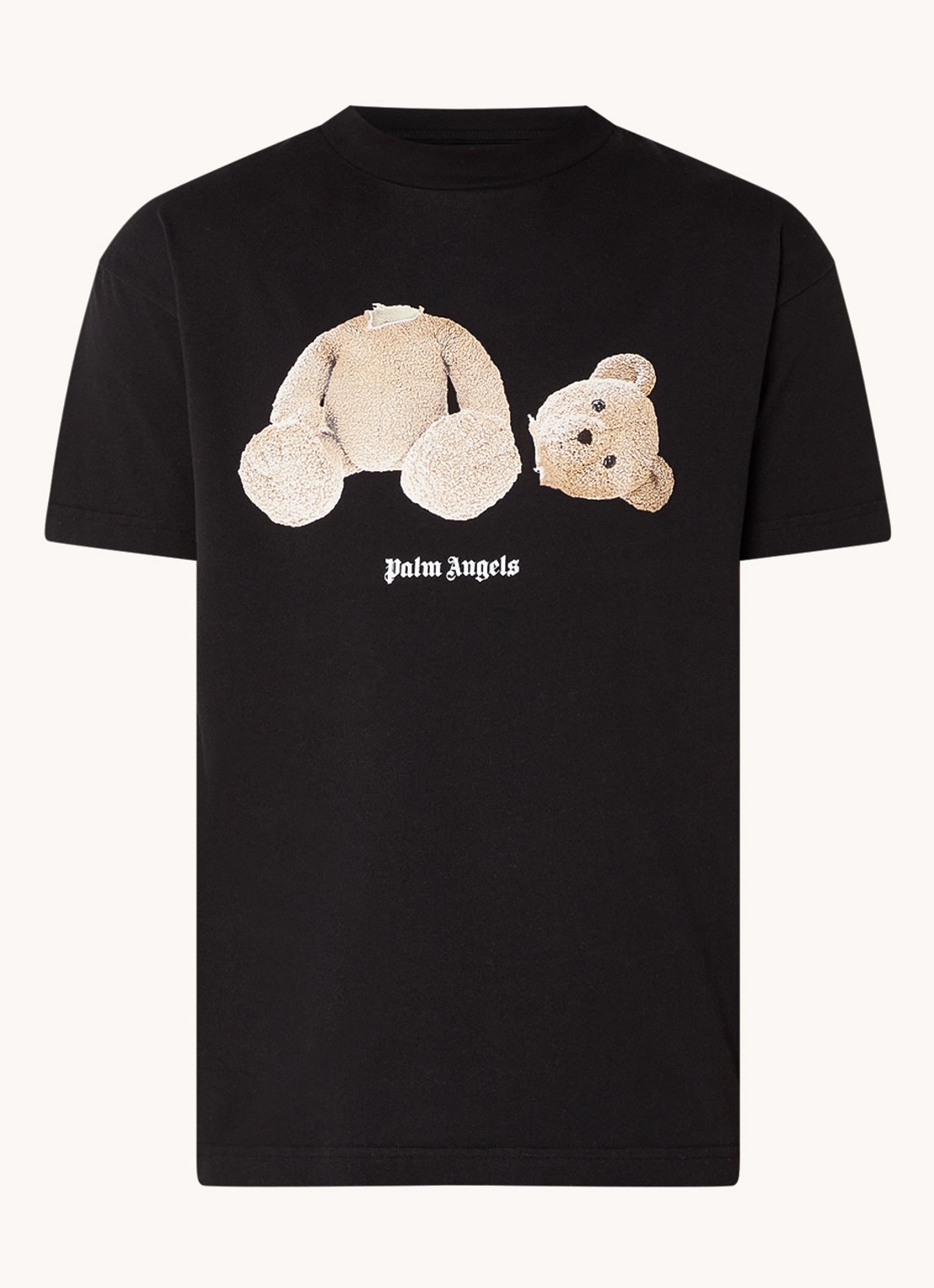 Palm Angels Bear T-shirt met front-en backprint - voorkant zwart