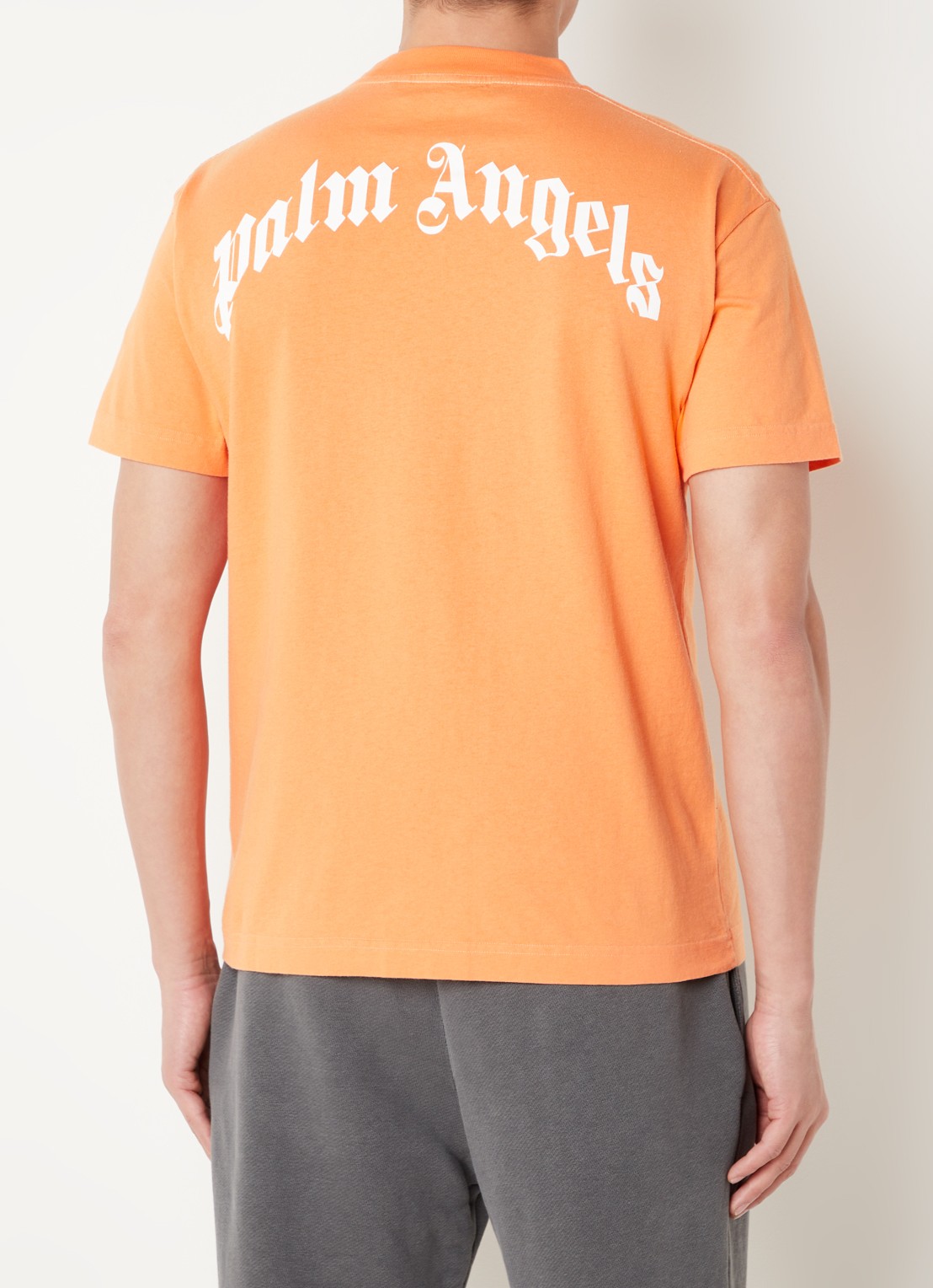 Palm Angels Bear T-shirt met front-en backprint - achterkant oranje