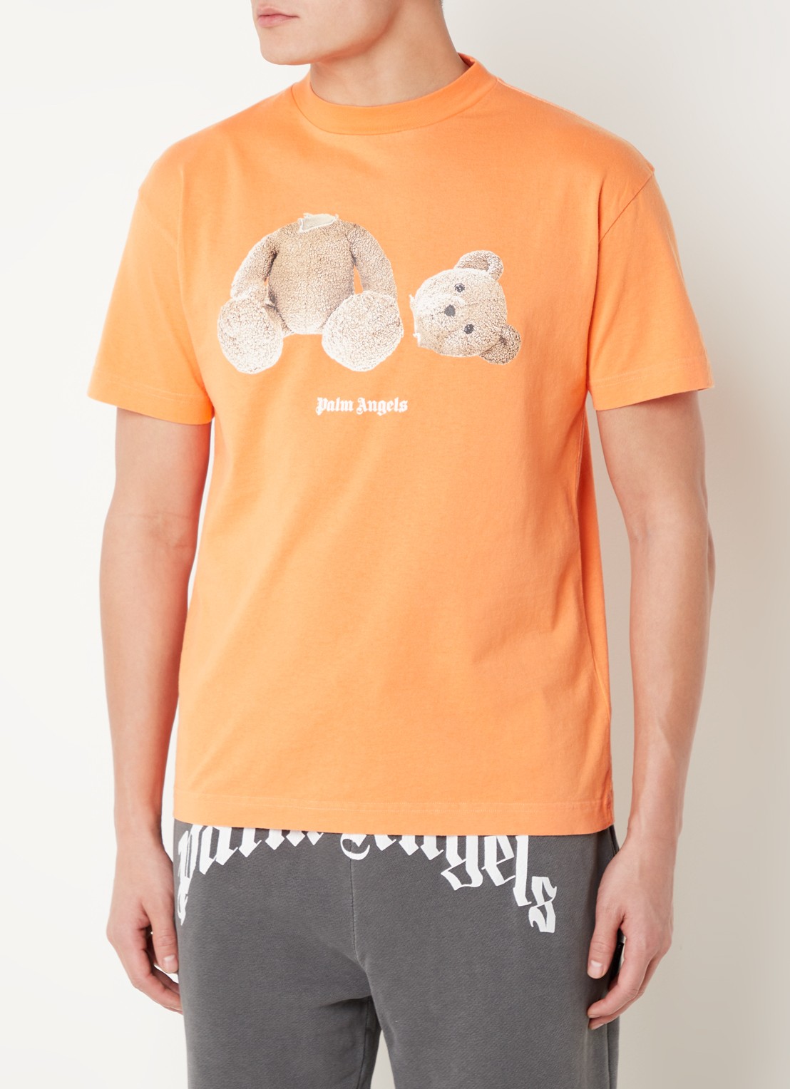 Palm Angels Bear T-shirt met front-en backprint - detail 2 oranje