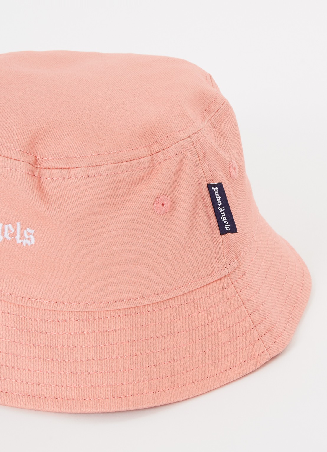 Palm Angels Bucket hoed met logoborduring - detail zalmroze