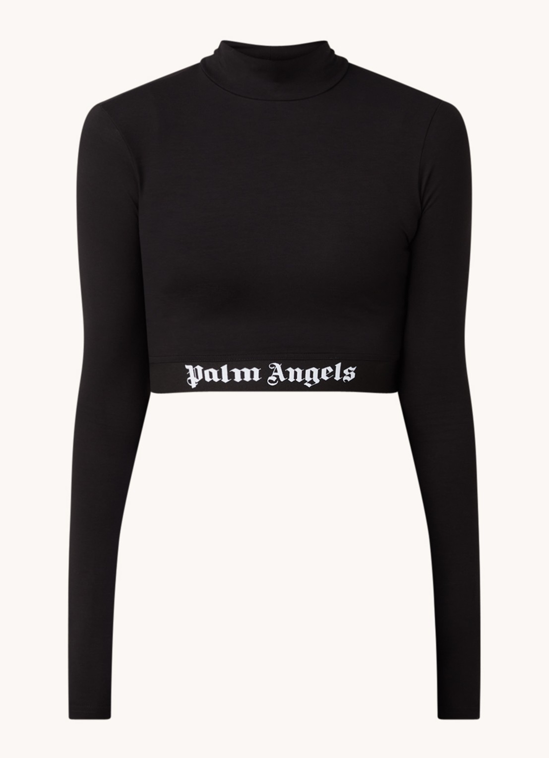 Palm Angels Crop top met logoband - voorkant zwart
