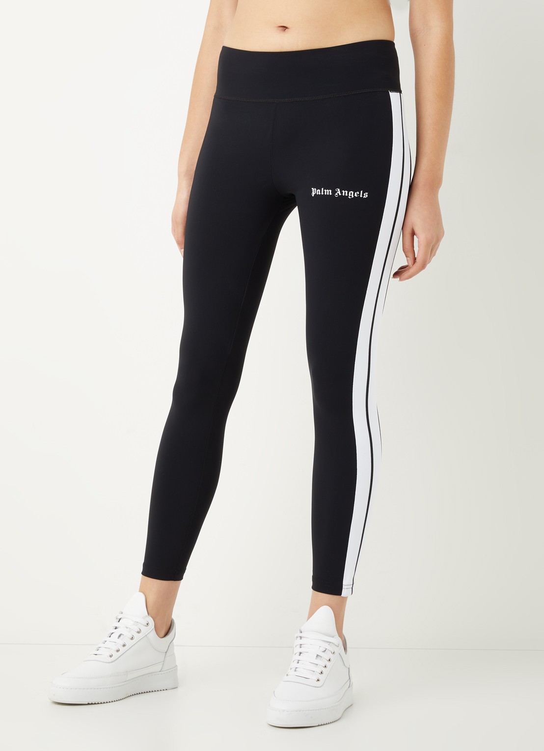 Palm Angels High waist cropped trainingslegging met logoprint - detail 2 zwart