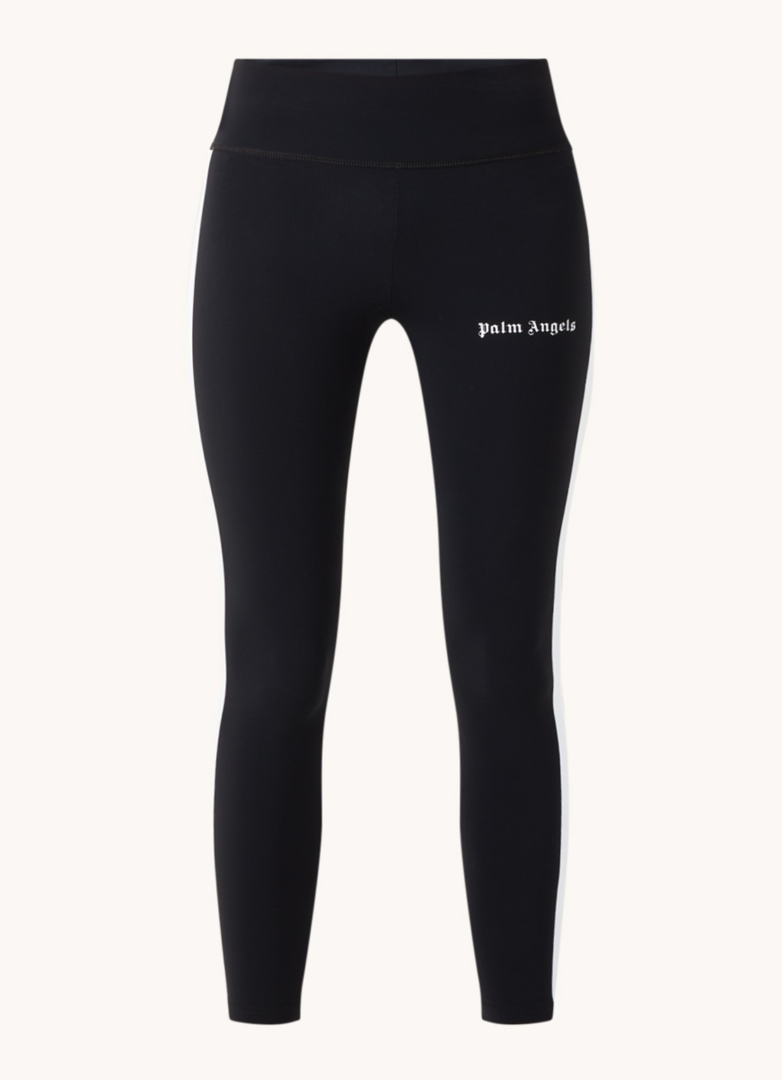 Palm Angels High waist cropped trainingslegging met logoprint - voorkant 3 zwart