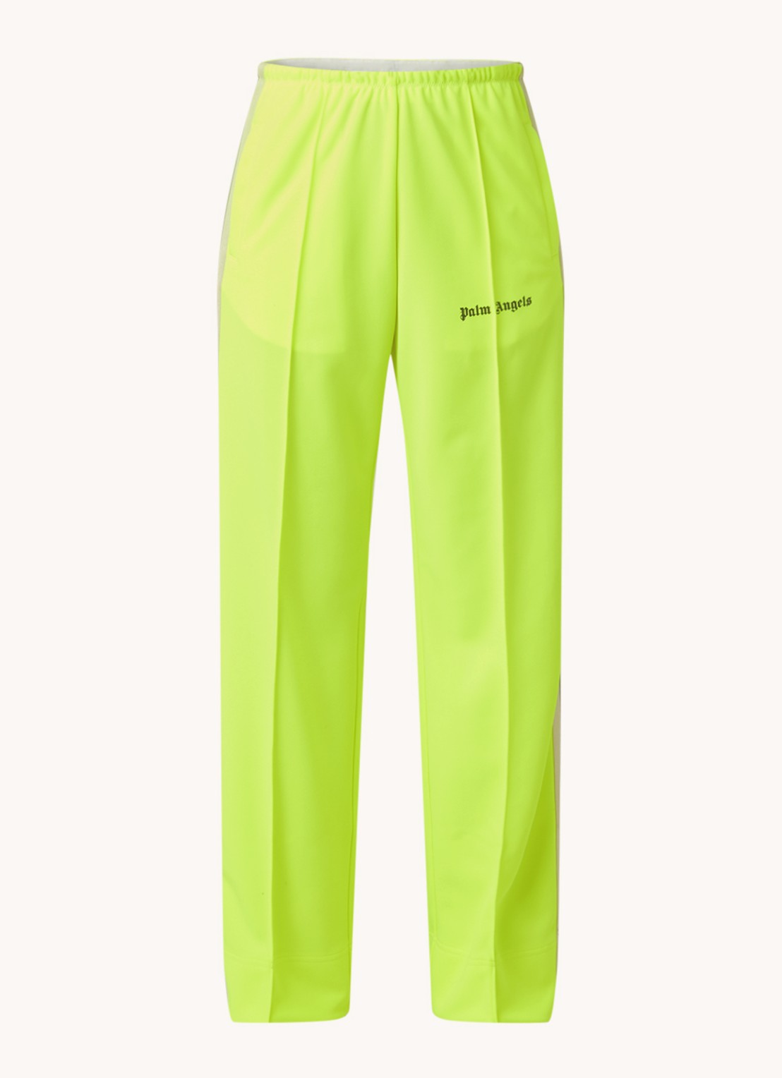 Palm Angels Milano high waist loose fit trackpants met streepdetail - voorkant 2 neongeel