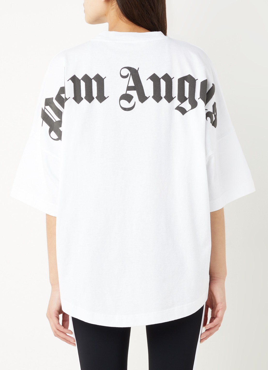 Palm Angels Oversized T-shirt met logo- en backprint - detail 4 wit