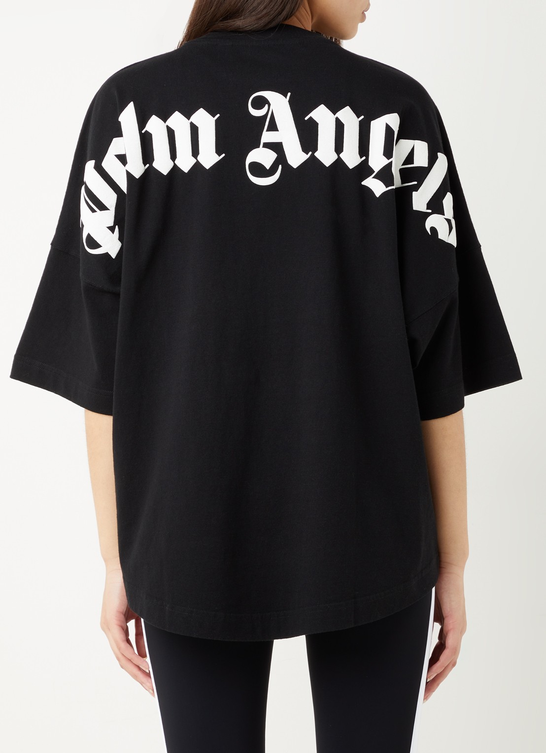 Palm Angels Oversized T-shirt met logo- en backprint - detail 2 zwart