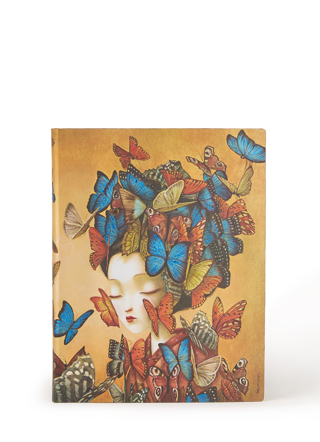 Paperblanks Madame Butterfly Flexis notitieboek 18 x 23 cm - voorkant blauw