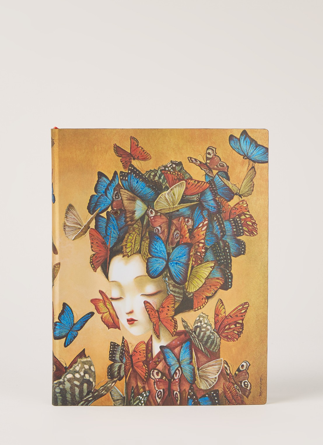 Paperblanks Madame Butterfly Flexis notitieboek 18 x 23 cm - voorkant 2 blauw