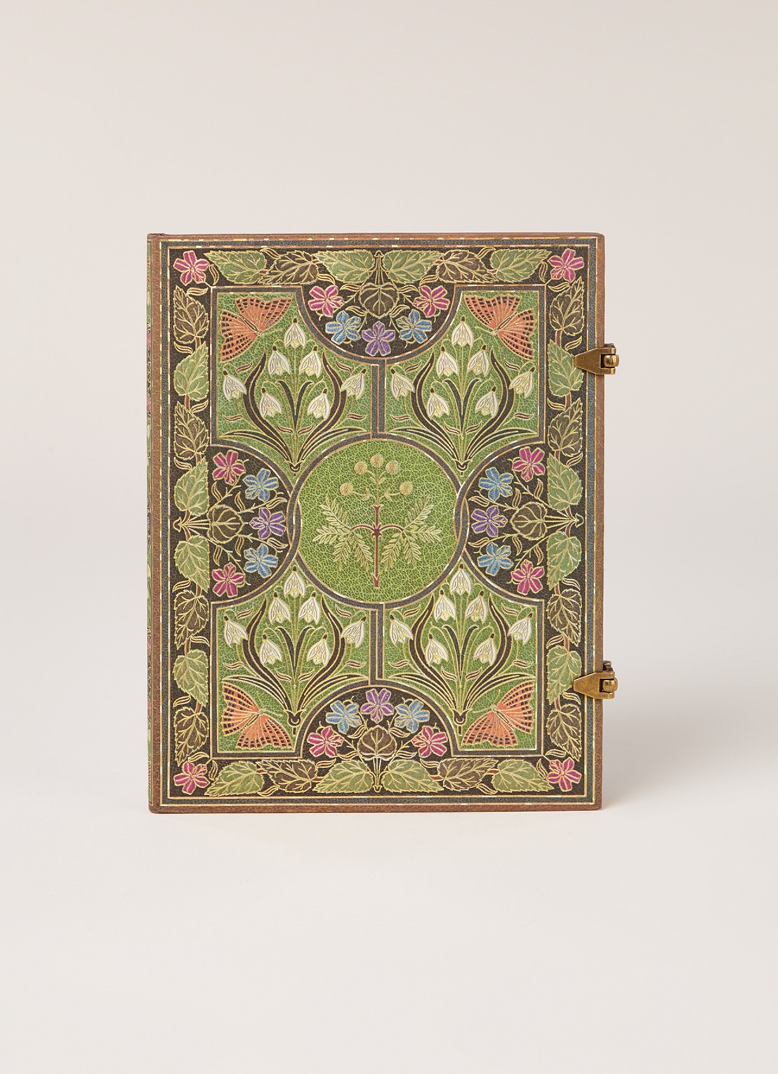 Paperblanks Poetry In Bloom Ultra Lin notitieboek 23 x 18 cm - voorkant 2 mosgroen