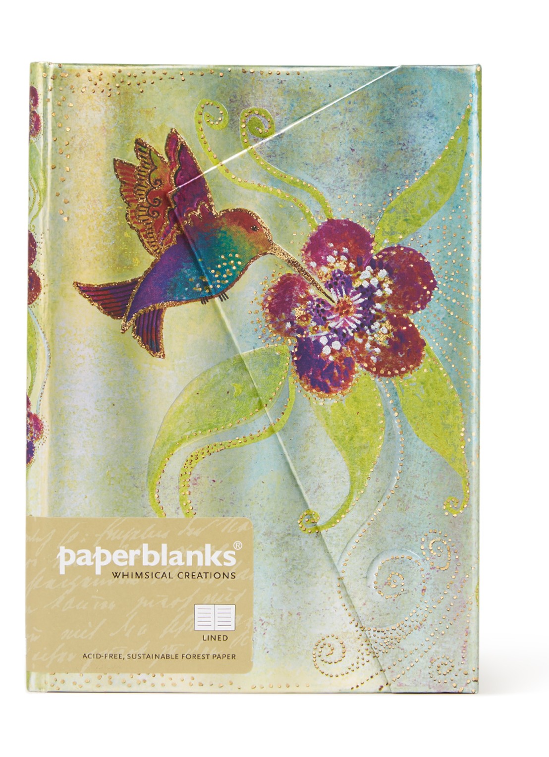 Paperblanks Whimsical Creations Hummingbird gelinieerd notitieboek 18 x 13 cm - voorkant mint