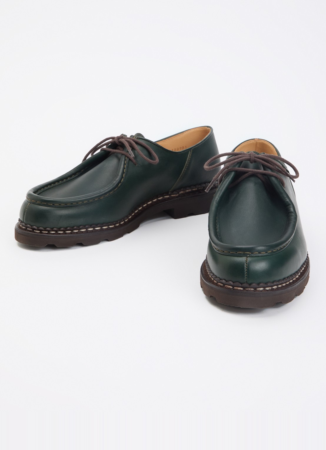 Paraboot Michael veterschoen van leer - detail donkergroen