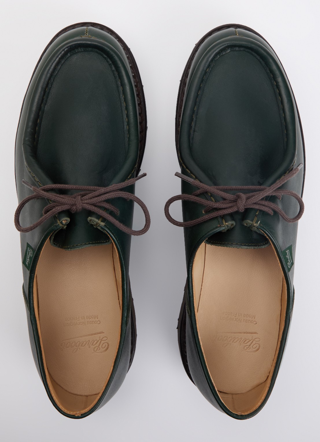 Paraboot Michael veterschoen van leer - detail 2 donkergroen