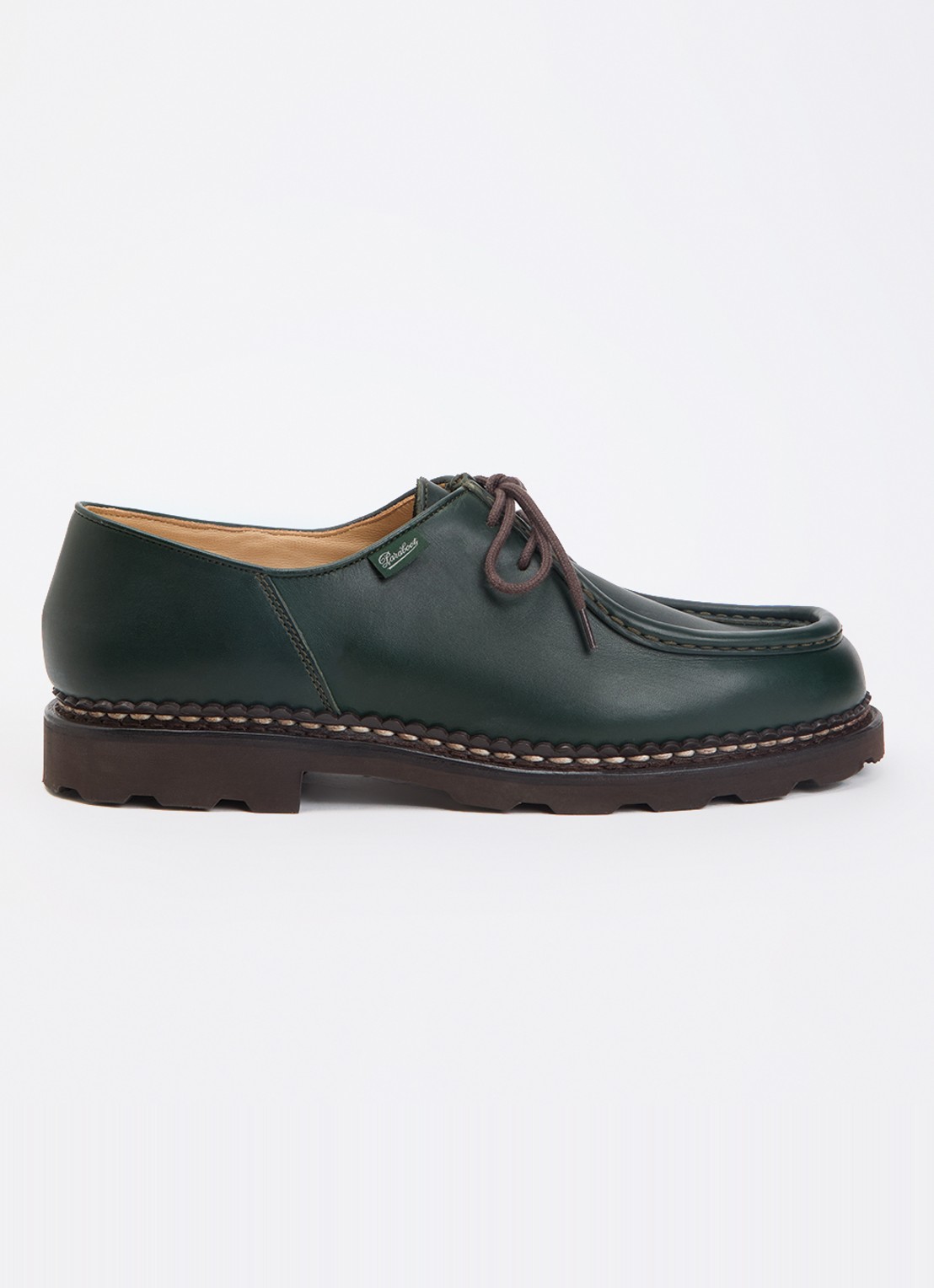Paraboot Michael veterschoen van leer - voorkant 4 donkergroen