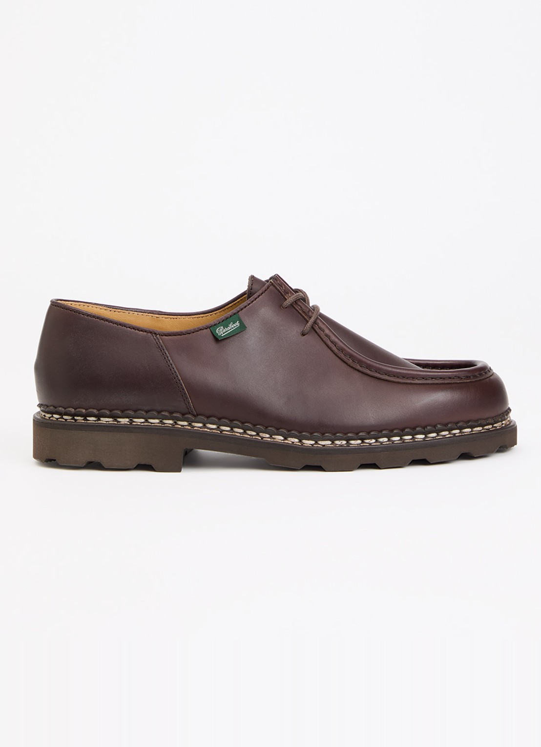 Paraboot Michael veterschoen van leer - voorkant 4 donkerbruin