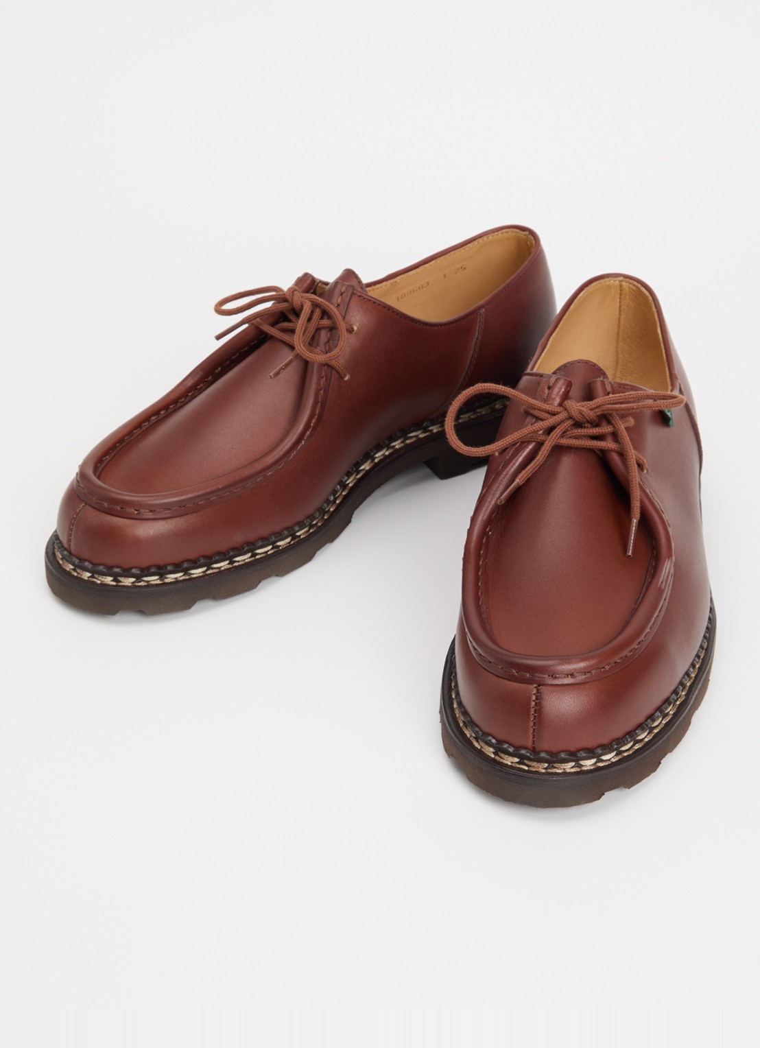 Paraboot Michael veterschoen van leer - detail roodbruin