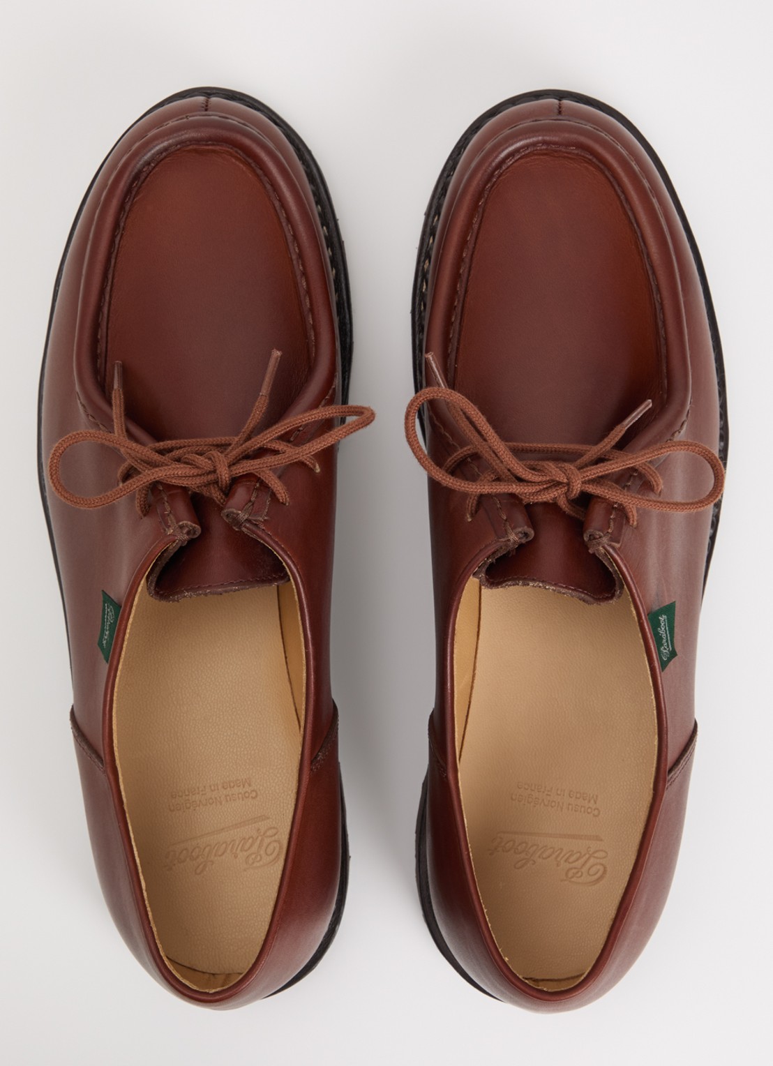 Paraboot Michael veterschoen van leer - detail 2 roodbruin