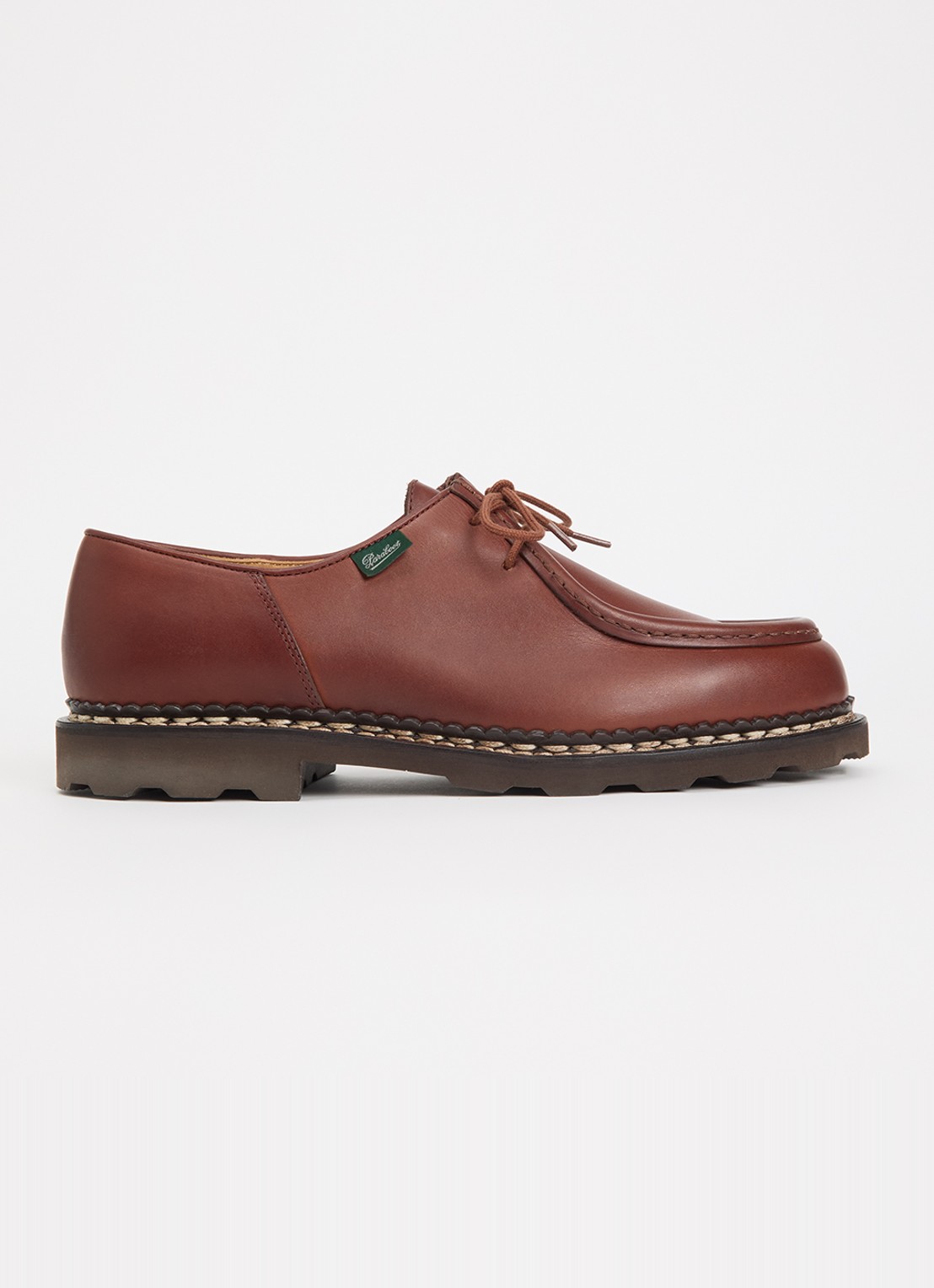 Paraboot Michael veterschoen van leer - voorkant 4 roodbruin