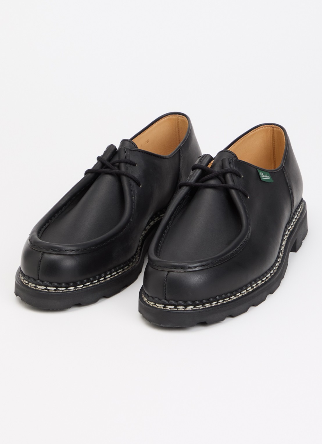 Paraboot Michael veterschoen van leer - detail zwart
