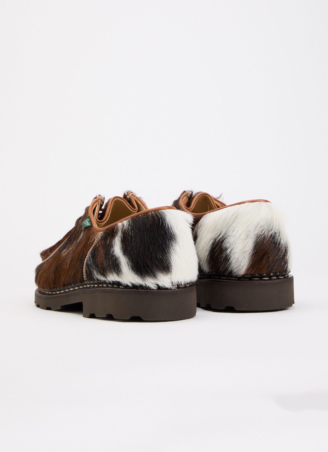 Paraboot Micheal veterschoen van leer met ponyhair - achterkant 4 roodbruin