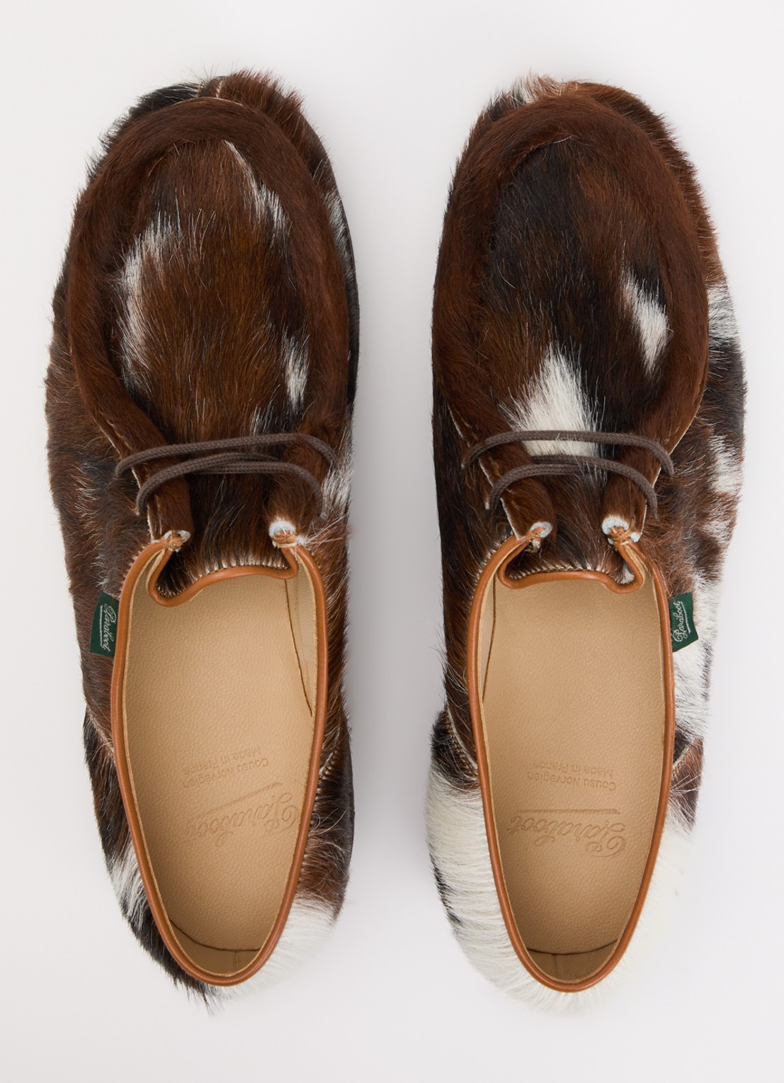 Paraboot Micheal veterschoen van leer met ponyhair - detail 2 roodbruin