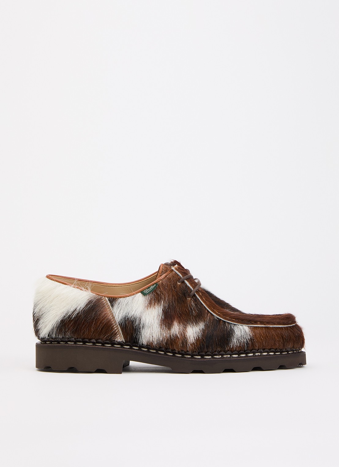 Paraboot Micheal veterschoen van leer met ponyhair - voorkant 5 roodbruin