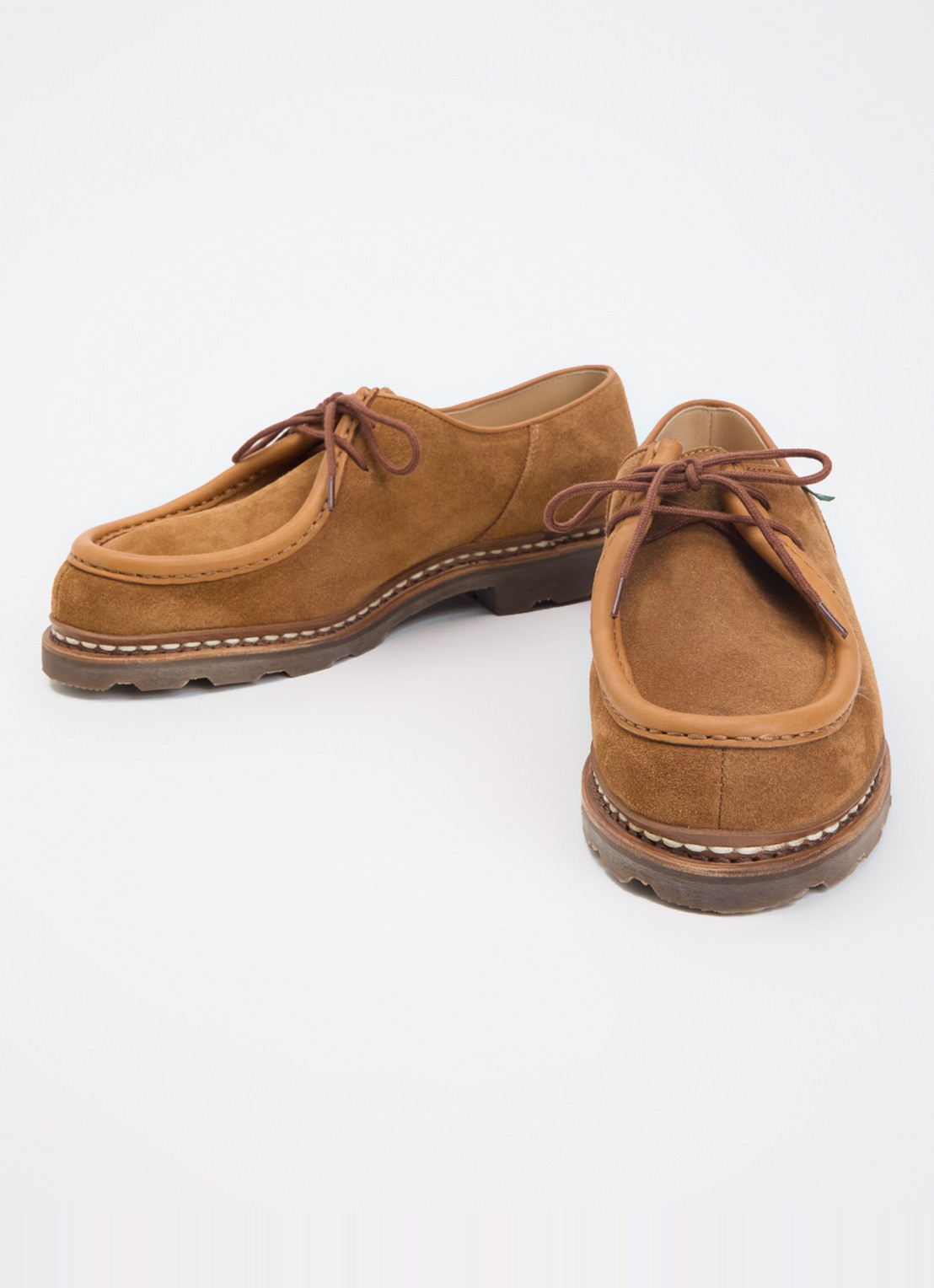 Paraboot Micka veterschoen van suède - detail 3 camel