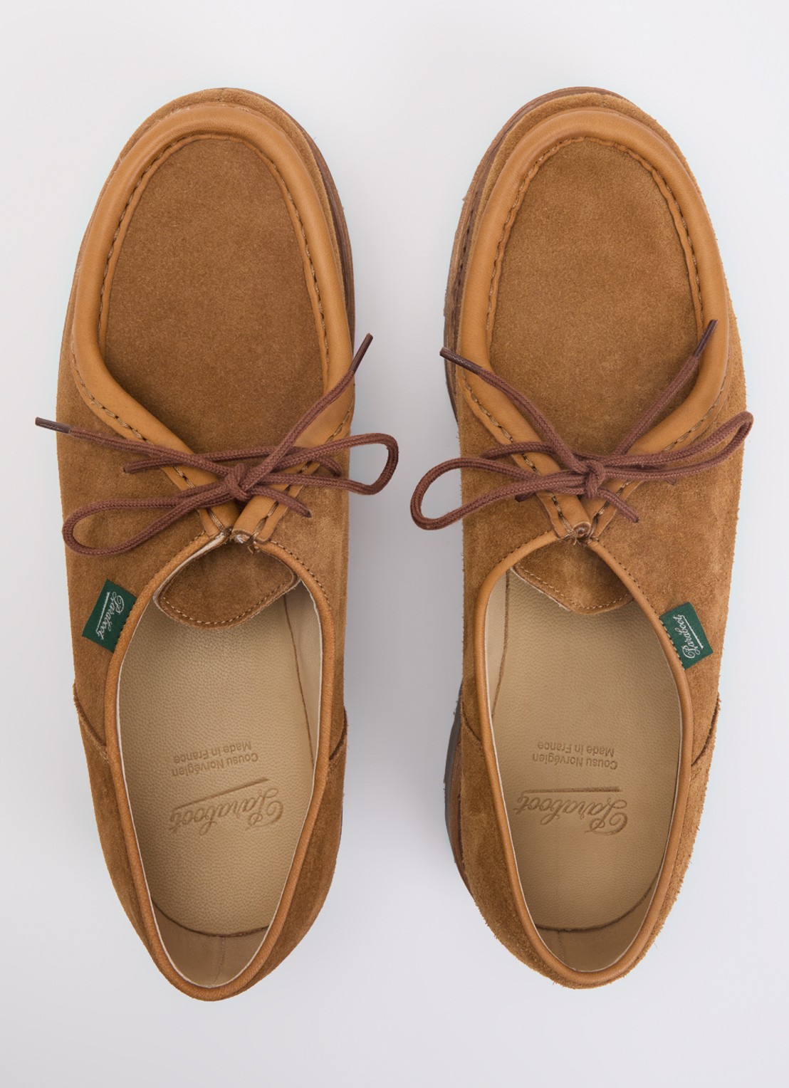 Paraboot Micka veterschoen van suède - detail 4 camel