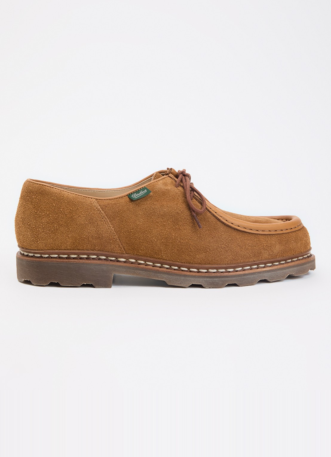 Paraboot Micka veterschoen van suède - voorkant 2 camel