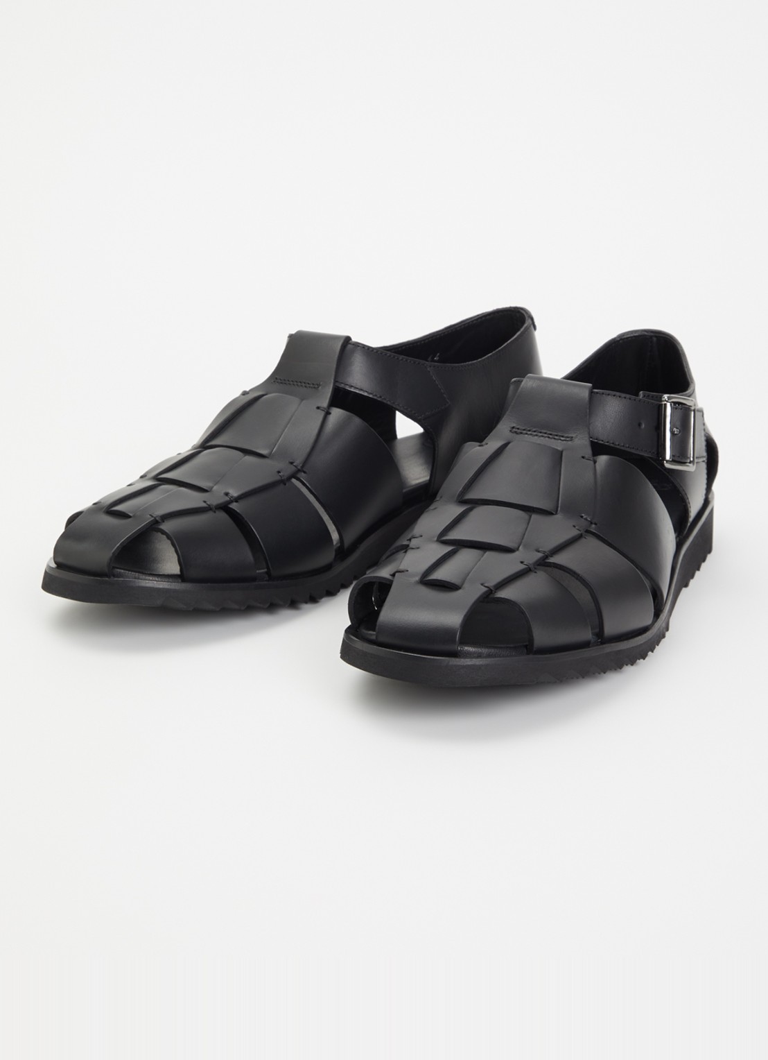 Paraboot Pacific sandaal van leer - detail zwart