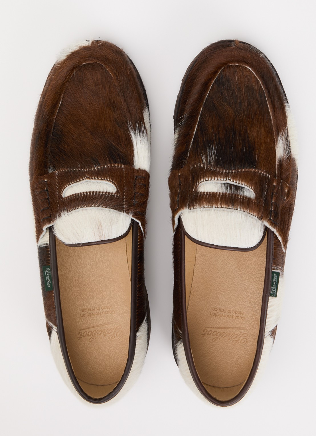 Paraboot Reims loafer van leer met ponyhair - detail 2 roodbruin
