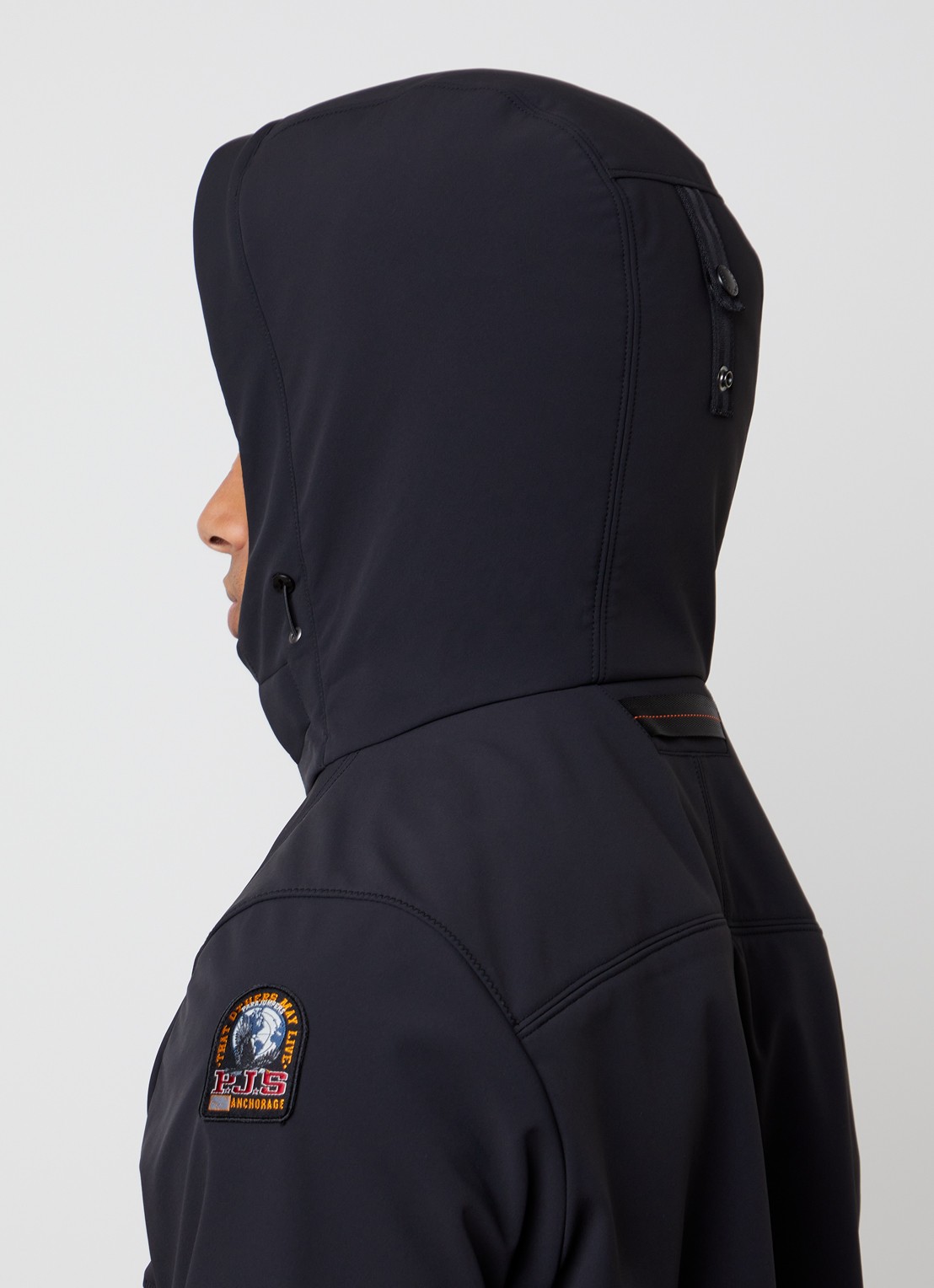 Parajumpers Abner softshell jack met capuchon en ritszakken - detail 5 zwart