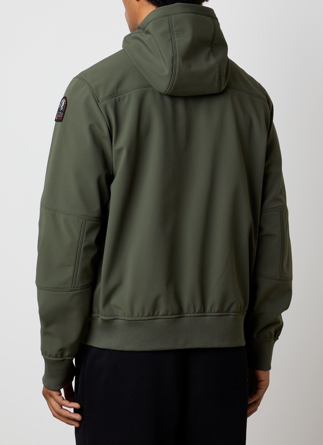Parajumpers Abner softshell jack met capuchon en ritszakken - achterkant 3 groen