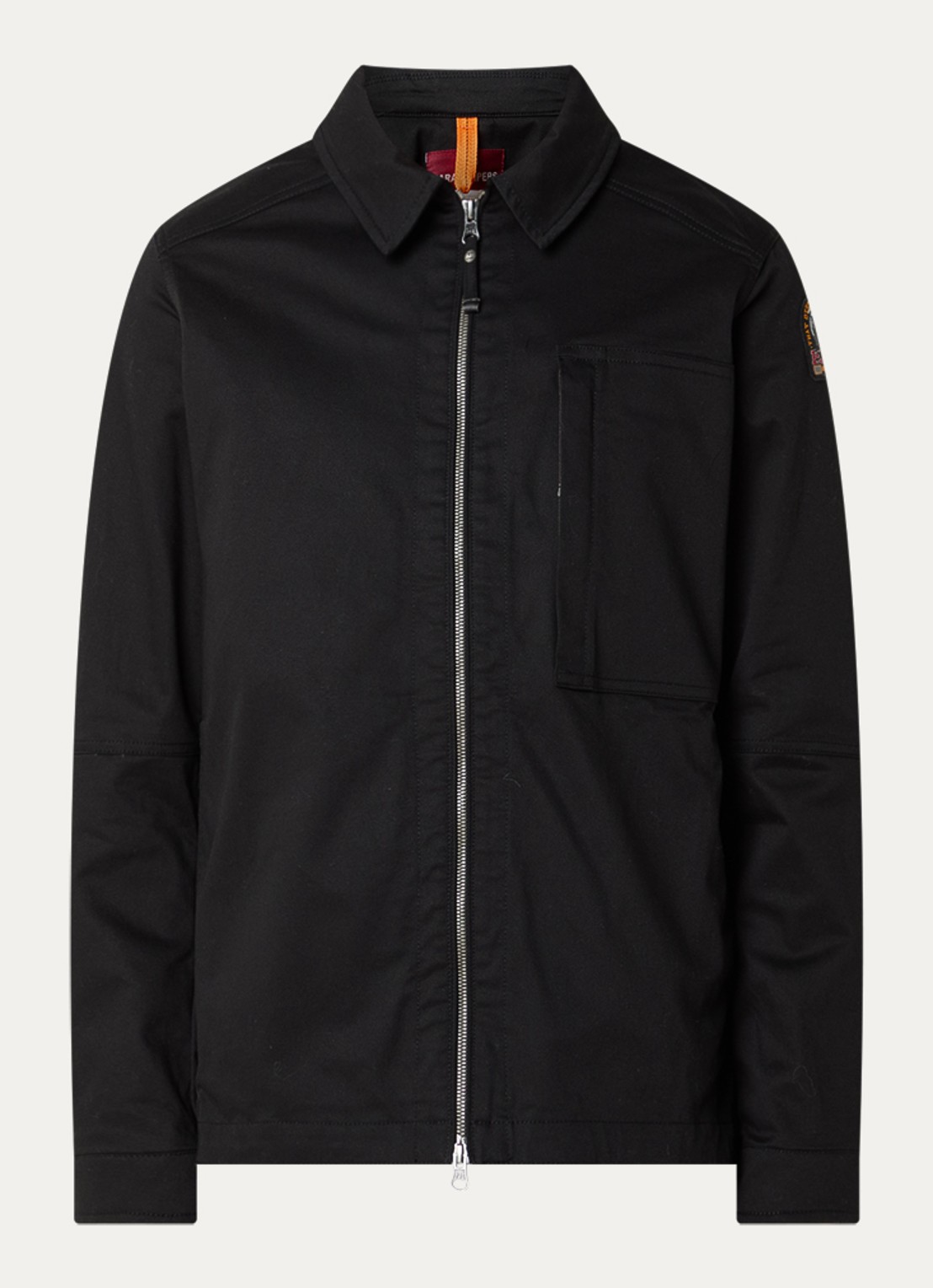 Parajumpers Arabba jack met logo en steekzakken - voorkant zwart