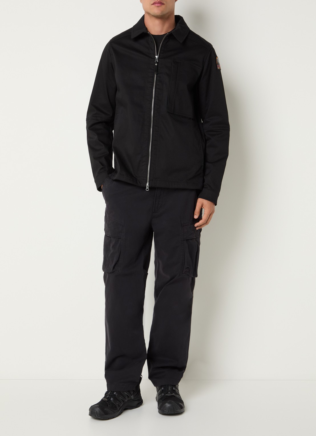 Parajumpers Arabba jack met logo en steekzakken - voorkant 2 zwart